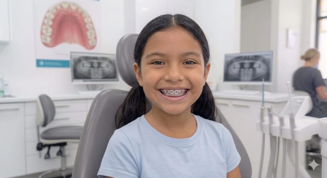 Niña con brackets Ortocentro Cariari
