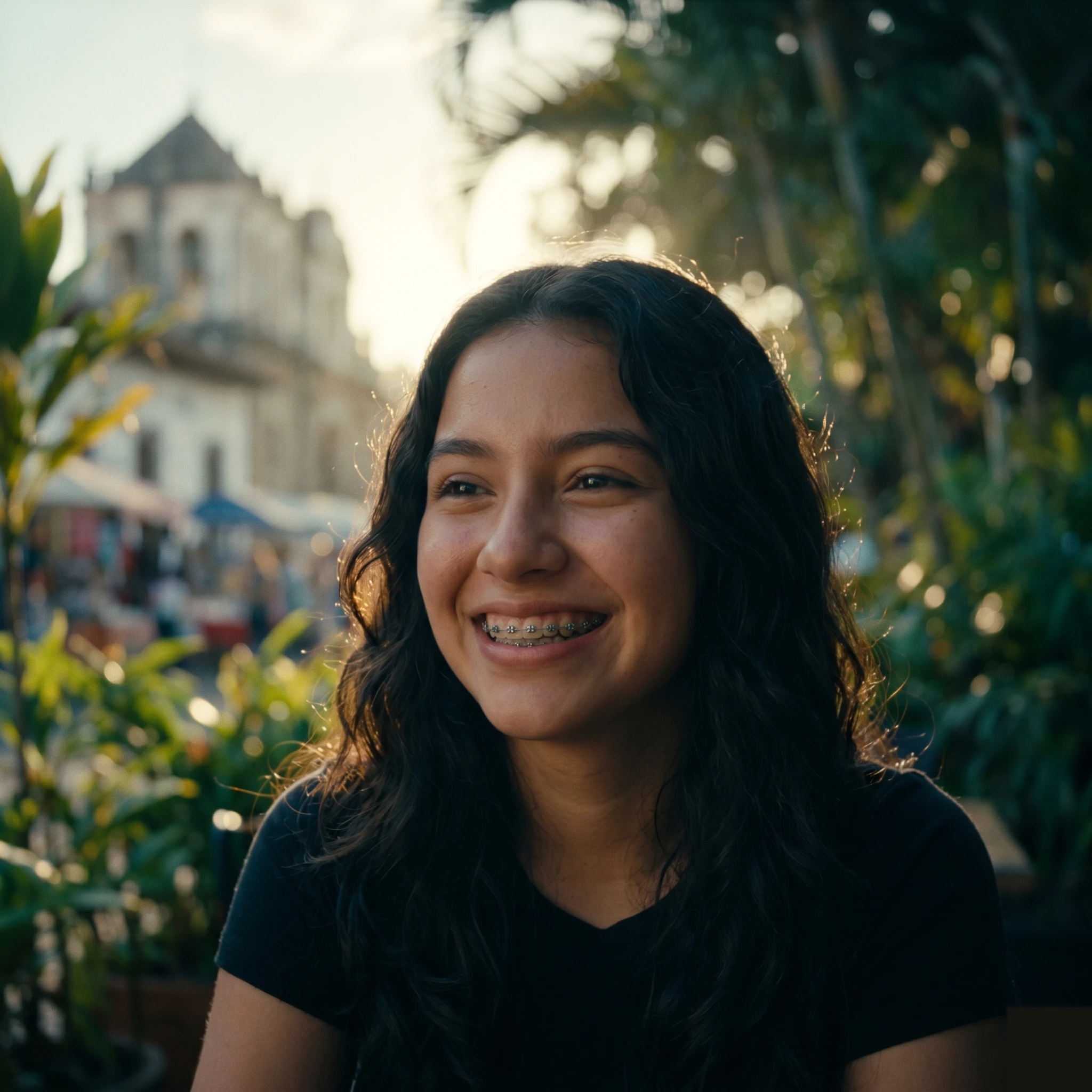 Ortodoncia con brackets — sonrisa feliz